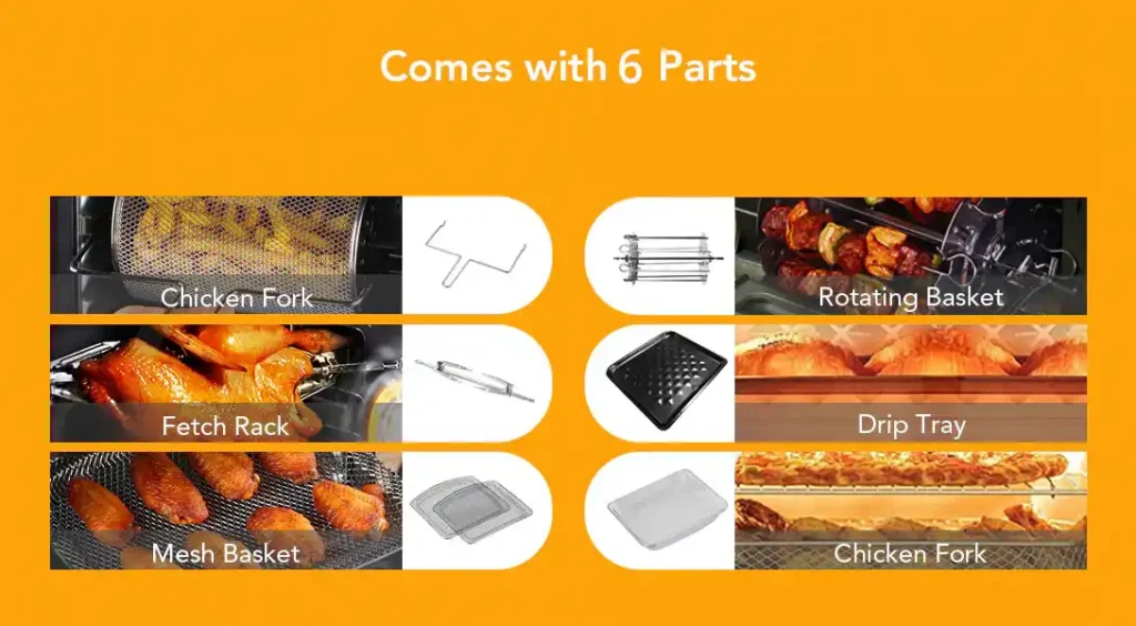 20QT Air Fryer Oven 10-in-1 Digital Convection LED Touch Screen Large Capacity Oil-Free Cooking 20QT air fryer oven, 10-in-1 digital air fryer, convection air fryer oven, LED touch screen air fryer, large capacity air fryer, oil-free cooking air fryer, multifunctional air fryer oven, family-size air fryer, 360° hot air circulation, healthy cooking air fryer