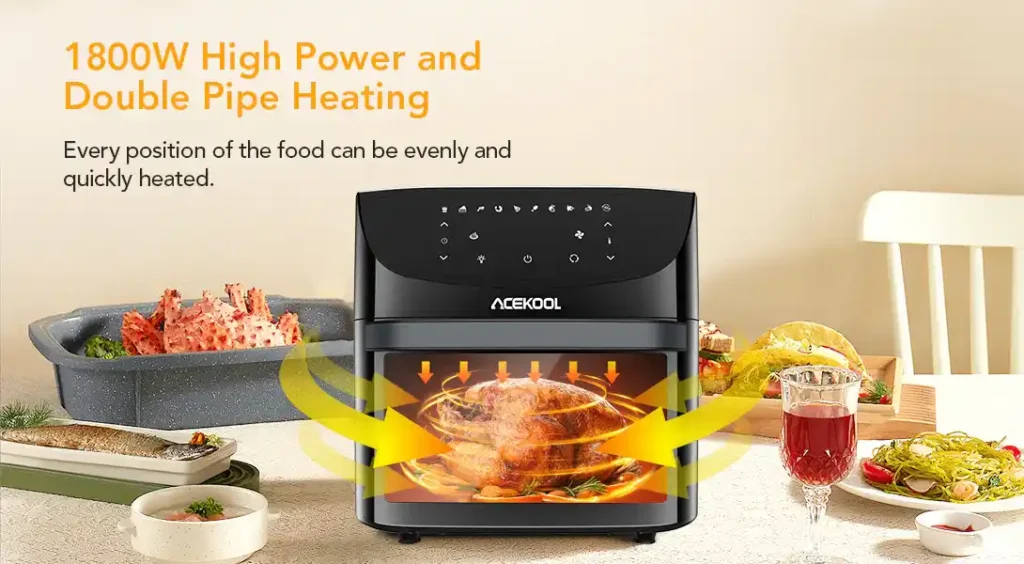 20QT Air Fryer Oven 10-in-1 Digital Convection LED Touch Screen Large Capacity Oil-Free Cooking 20QT air fryer oven, 10-in-1 digital air fryer, convection air fryer oven, LED touch screen air fryer, large capacity air fryer, oil-free cooking air fryer, multifunctional air fryer oven, family-size air fryer, 360° hot air circulation, healthy cooking air fryer