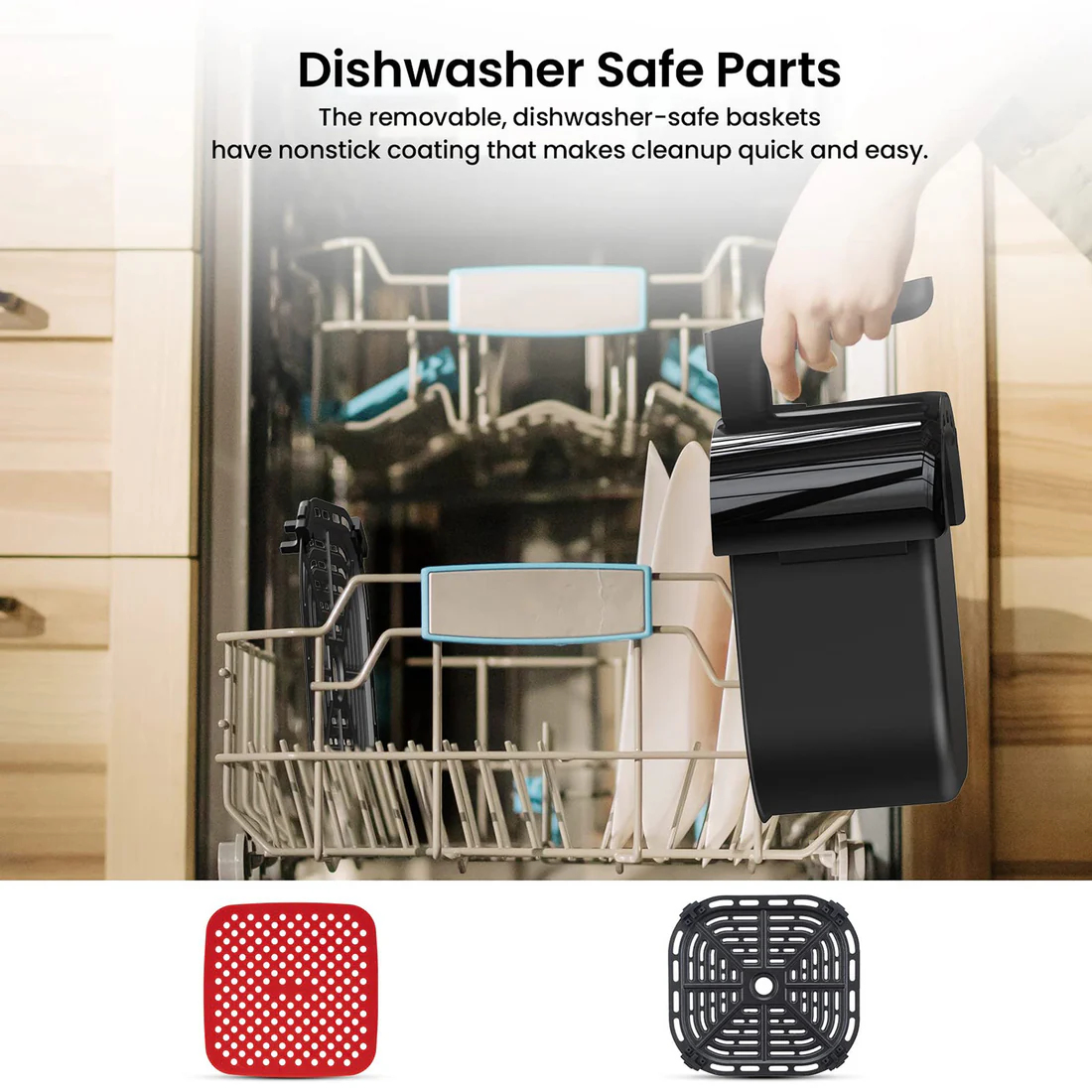 5QT Air Fryer Oven 8-in-1 Fast Air Circulation Touch Screen Dishwasher Safe Enjoy healthier, crispy meals with this 5QT Air Fryer Oven, featuring 8-in-1 cooking functions and fast air circulation for even cooking with little to no oil. The digital touch screen ensures easy control, while the dishwasher-safe basket allows hassle-free cleaning. Perfect for air frying, roasting, baking, and reheating, this compact yet powerful air fryer is designed for quick, energy-efficient cooking, making it ideal for any kitchen.