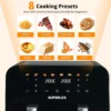 Upgrade your kitchen with. 9L Dual Air Fryer is a game changer for healthier and fast cooking. Designed with advanced 360° hot air circulation, it delivers crispy, golden results with up to 80% less oil, making every meal guilt-free and delicious. The intuitive LED touchscreen offers effortless control, while multiple preset cooking modes take the guesswork out of meal prep. With an adjustable temperature range of 80°C-200°C  and a built-in timer, you can fry, bake, roast, and reheat with precision. Its spacious capacity allows you to cook family-size portions, while the non-stick, dishwasher-safe basket ensures easy cleanup. Whether you are making crispy fries, juicy chicken, or roasted vegetables, the 9L Dual Air Fryer provides a seamless efficient cooking experience perfect for busy households. CE, UKCA certified for quality and reliability. For more details, visit our [Compliance certifications].