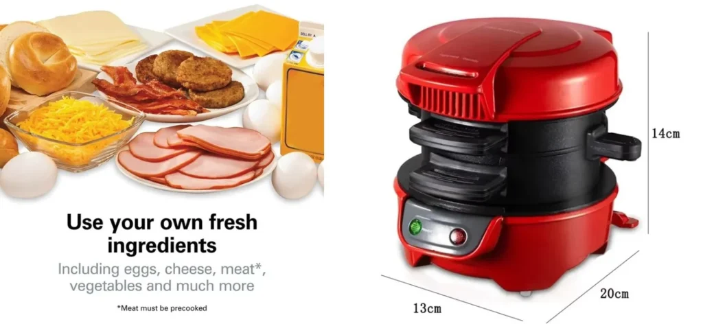 Discover the ultimate Electric Breakfast Muffin Maker – your go-to kitchen appliance for quick, delicious, and healthy homemade breakfasts! This versatile machine combines the convenience of a non-stick, double-sided heating design with powerful 800W performance, making it perfect for creating sandwiches, muffins, waffles, omelettes, and more. With easy-to-clean removable rings and a sleek, compact design, it fits seamlessly into any kitchen. Prepare your favorite breakfast creations in under five minutes and enjoy endless culinary possibilities. Available in Red & Orange