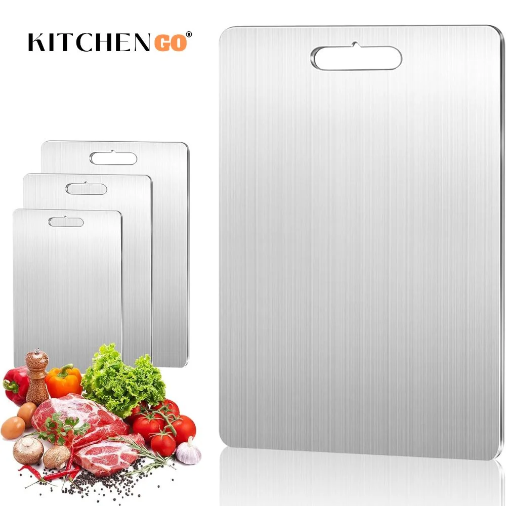 Premium 316 Stainless Steel Double-Sided Cutting Board – Thickened, Portable, and Food-Grade for Versatile Kitchen Use