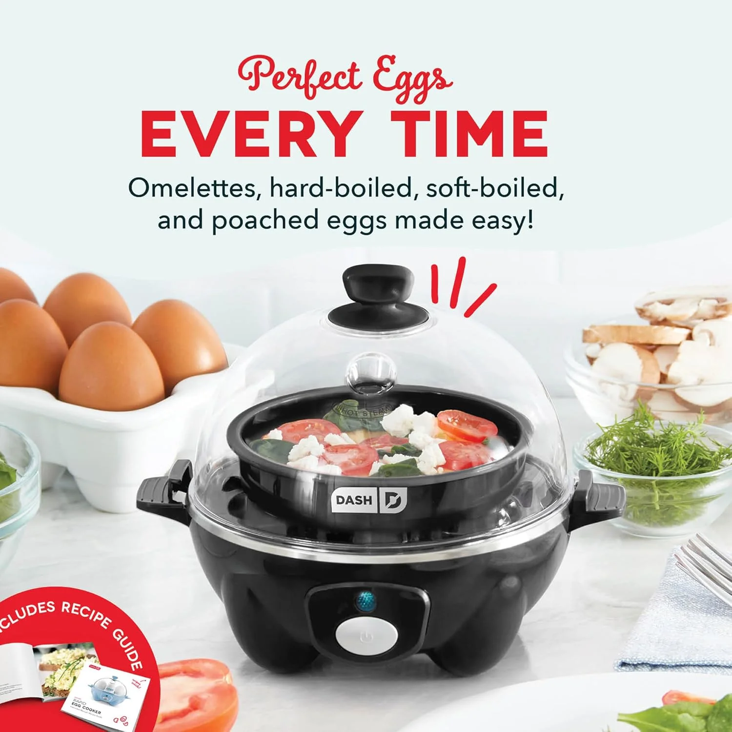 Cook perfect hard or soft boiled eggs fast with this electric egg cooker. Compact, safe, and easy to use. Shop now at KitchenGO™.