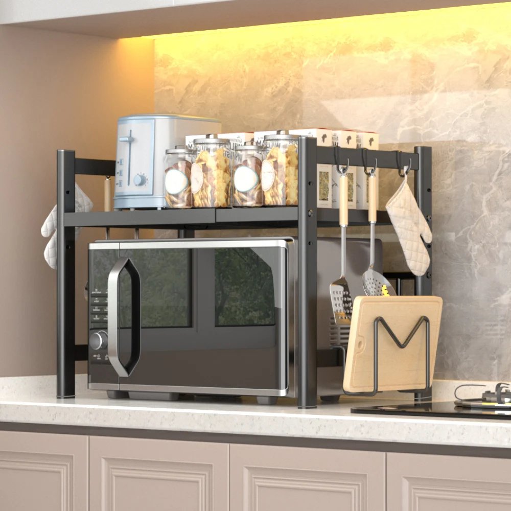 Expandable Microwave Rack | Adjustable Kitchen & Printer Shelf - Image 5